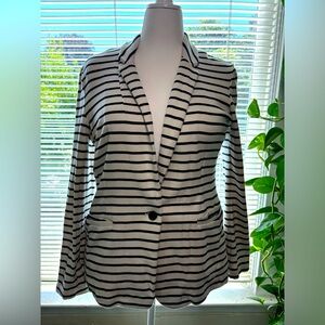 Navy stripe stretchy blazer